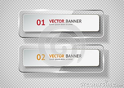 Reflecting glass banner. Clear text box banner Stock Photo